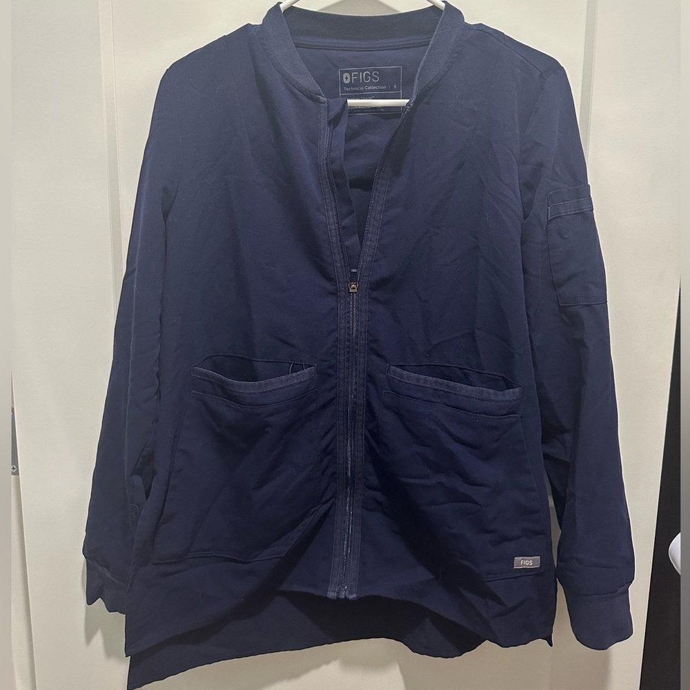 Figs Navy Bellery Scrub Jacket
